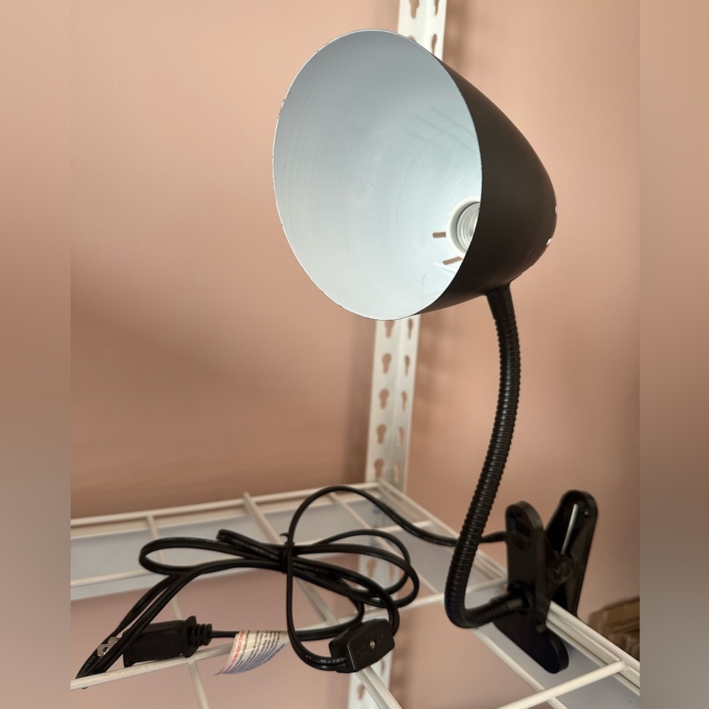 Adjustable Black Clip-On Lamp